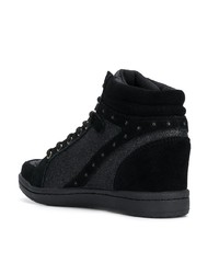 schwarze gesteppte hohe Sneakers aus Wildleder von Versace Jeans