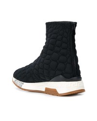 schwarze gesteppte hohe Sneakers von Versace