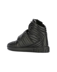 schwarze gesteppte hohe Sneakers von Versace