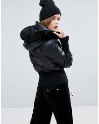 schwarze gesteppte Jacke von Juicy Couture