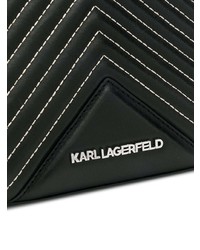 schwarze gesteppte Leder Beuteltasche von Karl Lagerfeld