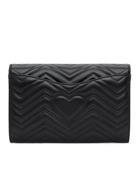 schwarze gesteppte Leder Clutch von Gucci