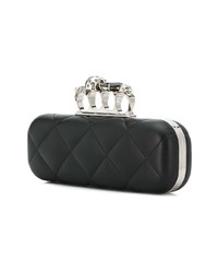 schwarze gesteppte Leder Clutch von Alexander McQueen