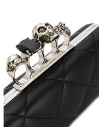 schwarze gesteppte Leder Clutch von Alexander McQueen