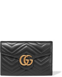 schwarze gesteppte Leder Clutch von Gucci