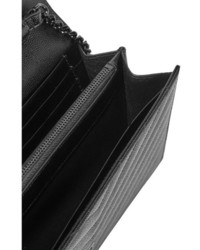 schwarze gesteppte Leder Clutch von Saint Laurent