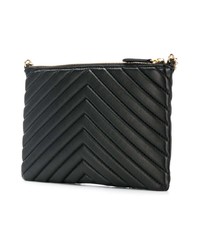 schwarze gesteppte Leder Clutch von Stella McCartney