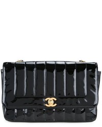 schwarze gesteppte Leder Umhängetasche von Chanel