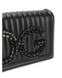 schwarze gesteppte Leder Umhängetasche von Dolce & Gabbana