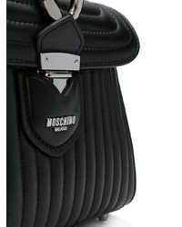 schwarze gesteppte Leder Umhängetasche von Moschino