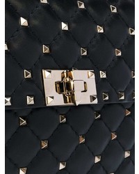 schwarze gesteppte Leder Umhängetasche von Valentino