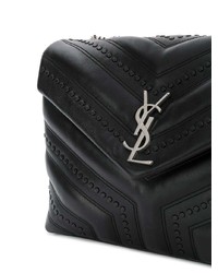 schwarze gesteppte Leder Umhängetasche von Saint Laurent