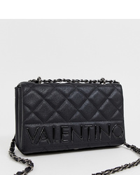 schwarze gesteppte Leder Umhängetasche von Valentino by Mario Valentino