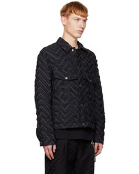 schwarze gesteppte Shirtjacke aus Nylon von Song For The Mute