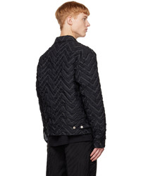 schwarze gesteppte Shirtjacke aus Nylon von Song For The Mute