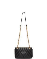 schwarze gesteppte Satchel-Tasche aus Leder von Gucci