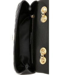 schwarze gesteppte Satchel-Tasche aus Leder von Moschino