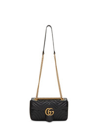 schwarze gesteppte Satchel-Tasche aus Leder von Gucci