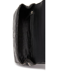 schwarze gesteppte Satchel-Tasche aus Leder von MICHAEL Michael Kors