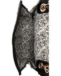 schwarze gesteppte Satchel-Tasche aus Leder von Rebecca Minkoff