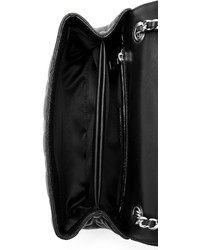 schwarze gesteppte Satchel-Tasche aus Leder von Moschino
