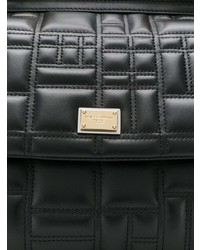 schwarze gesteppte Satchel-Tasche aus Leder von Dolce & Gabbana