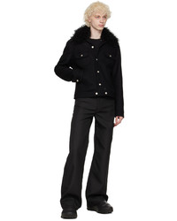 schwarze gesteppte Shirtjacke aus Pelz von Courrèges