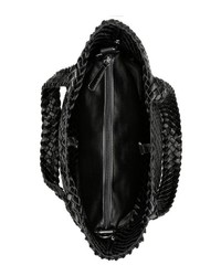 schwarze gesteppte Shopper Tasche aus Leder von Buffalo