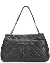 schwarze gesteppte Shopper Tasche aus Leder von Chanel