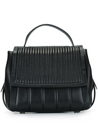 schwarze gesteppte Shopper Tasche aus Leder von DKNY