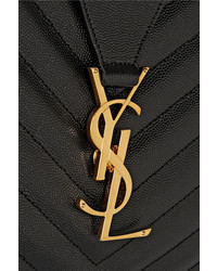 schwarze gesteppte Shopper Tasche aus Leder von Saint Laurent