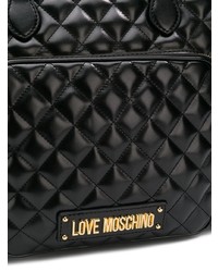 schwarze gesteppte Shopper Tasche aus Leder von Love Moschino