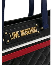schwarze gesteppte Shopper Tasche aus Leder von Love Moschino