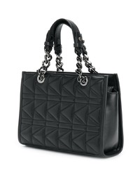 schwarze gesteppte Shopper Tasche aus Leder von Karl Lagerfeld