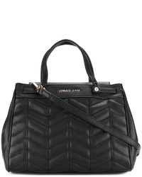 schwarze gesteppte Shopper Tasche aus Leder von Versace