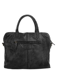 schwarze gesteppte Shopper Tasche aus Leder von X-ZONE