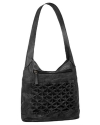 schwarze gesteppte Shopper Tasche aus Leder von X-ZONE