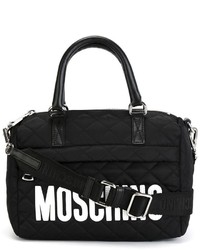 schwarze gesteppte Shopper Tasche aus Nylon von Moschino