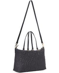 schwarze gesteppte Shopper Tasche aus Nylon von Salvatore Ferragamo