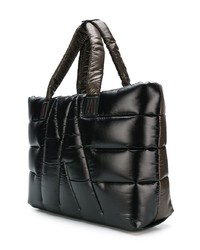 schwarze gesteppte Shopper Tasche aus Nylon von Moncler