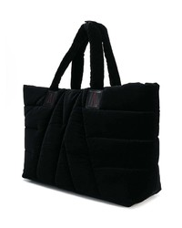 schwarze gesteppte Shopper Tasche aus Segeltuch von Moncler