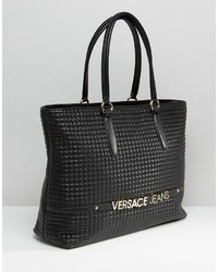 schwarze gesteppte Shopper Tasche von Versace