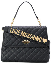 schwarze gesteppte Shopper Tasche von Love Moschino