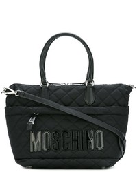 schwarze gesteppte Shopper Tasche von Moschino
