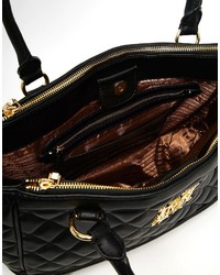 schwarze gesteppte Shopper Tasche von Love Moschino