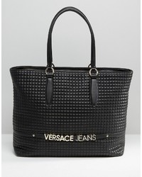 schwarze gesteppte Shopper Tasche von Versace