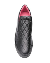 schwarze gesteppte Slip-On Sneakers aus Leder von Blumarine