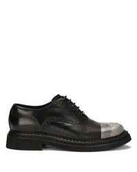 schwarze Gummi Derby Schuhe von Dolce & Gabbana