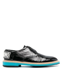 schwarze Gummi Derby Schuhe von Moschino