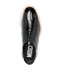 schwarze Gummi Derby Schuhe von Moschino